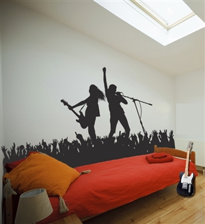 Rock Pop Singer Music Stage Concert Scene wall decals sticker